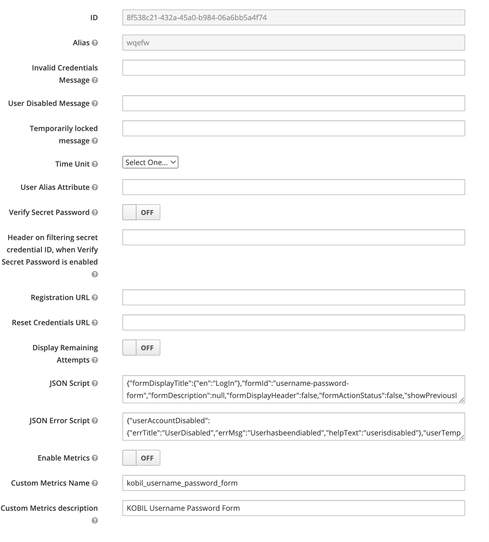 KOBIL Username Password Form flow